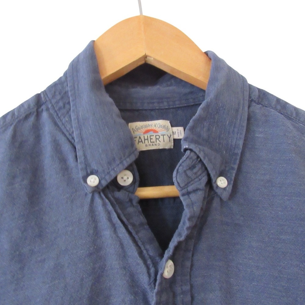 Faherty Blue Button-Down Shirt - image 3